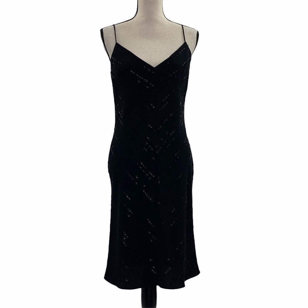 JONES New York Black Beaded Sleeveless Dress 8
